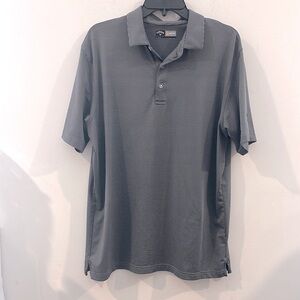 Callaway OPTi Dry Sz L Men's Gray/Black Polo Golf Shirt